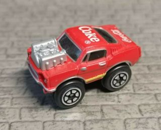 Tiny Tuffs Coca Cola Ford Mustang Hot Rod Coke Mini Car Micro Machine Model 80s