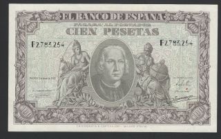Spain 100 Pesetas 09 - 01 - 1940 Vf P.  118,  Banknote,  Circulated