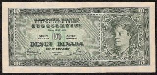 Yugoslavia National Bank 10 Dinara 1950 P:67s Unc