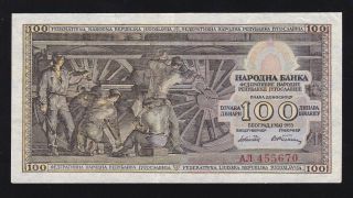 Yugoslavia - - - - - 100 Dinara 1953 - - - - - - Vf,  - - - - - - - - - -