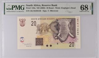 South Africa 20 Rand Nd 2005 P 129 A Gem Unc Pmg 68 Epq Top Pop