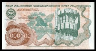 Yugoslavia 2 000000 Dinara 1989 P - 100 Aunc