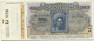 Irish Hospitals Sweepstakes 1935 Derby 10 Shillings Packet Of 10 Ticket