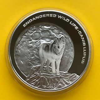 Mongolia Silver Coin 500 Togrog 2003 25 G Wolf Proof