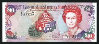 Cayman Islands 10 Dollars 1996,  Unc,  P - 18a,  Prefix B/1