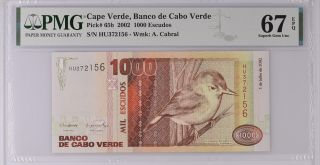 Cape Verde 1000 Escudos 2002 P 65 B Gem Unc Pmg 67 Epq