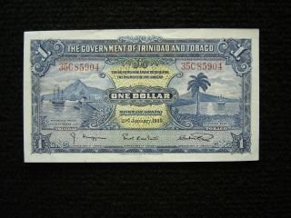 Trinidad And Tobago P - 5b 2 - 1 - 1939 1 Dollar Xf