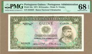 Portuguese Guinea: 50 Escudos Banknote,  (unc Gem Pmg68),  P - 44a,  17.  12.  197