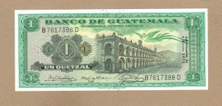 Guatemala: 1 Quetzal Banknote,  (unc),  P - 52h,  06.  01.  1971,
