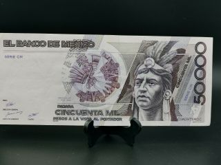 Mexico 1988 50.  000 Pesos Cuauhtemoc Banknote,  Series Cr Paper Money