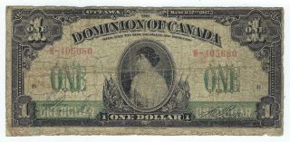 Canada P - 32b 1 Dollar 1917 Circulated