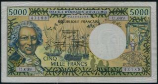 Comptoirs Français Du Pacifique (pacific Territories) 5000 Francs Banknote Fv$52