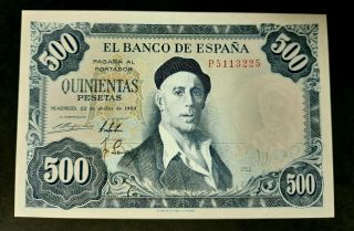Spain 500 Pesetas 1954 Pick 148a The Cheapest Unc On Ebay
