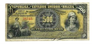 Brazil (p1b) 500 Reis 1893