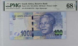 South Africa 100 Rand Nd 2016 P 141 B Gem Unc Pmg 68 Epq Top