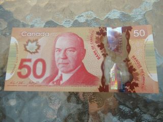 Canadian $50 Dollar Bank Note Polymer Bill Gma346555 Circulated 2012 Canada