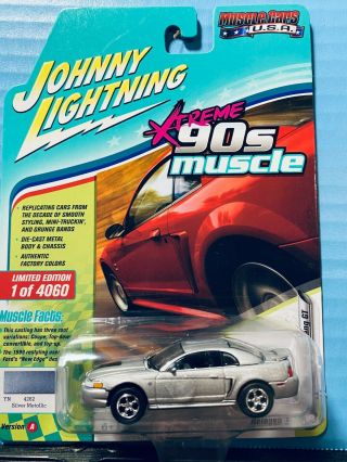 1/64 Johnny Lightning Muscle Cars Usa 1999 Ford Mustang Gt Silver