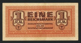 Germany 1 Reichsmark 1942 1944,  Unc,  P - M36,  With 1 Mm.  Tear