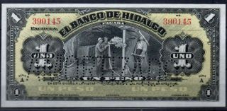 Mexico (hidalgo) P - S304s 1 Peso 1914 Specimen Unc Rare