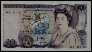 Uk (great Britain) England £20 Pounds Queen Elizabeth Ii Banknote (1984 - 1986)