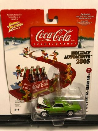 1/64 Johnny Lightning Holiday Coca Cola 1973 Pontiac Grand Am Green & White