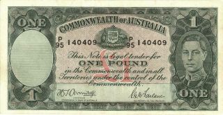Australia 1 Pound Currency Banknote 1942