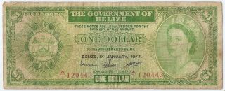 British Honduras,  Belize 1 Dollar 1974 Rare