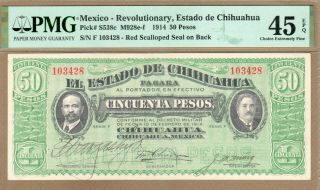 Mexico: 50 Pesos Banknote,  (xf Pmg45),  P - S538c,  1914,