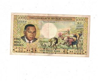 Madagascar 5000 Francs 1966 P60 Pb1
