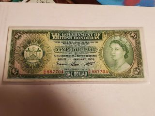 1 - 1973 The Government Of British Honduras $1 Dollar.  E.  F.  -