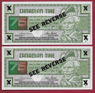 Canadian Tire Notes - Counter - Stamped 1999 Cna - Similar Numbers
