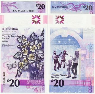 Northern Ireland - Ulster Bank 20 Pounds Banknote 2021 Choice Uncirculated P 342 - C