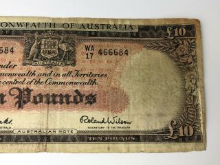 Common Wealth of Australia £10 Ten Pounds Banknote RARE 3