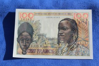 West African States 100 Francs 1965 P.  201be Aunc - - See Many More