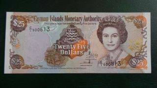 Cayman Islands,  Uncirculated,  25 Dollars Note,  2003.  Serial C/1 500613.  P 31a