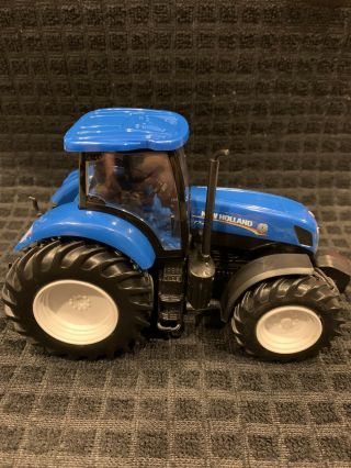Holland Blue Plastic Tractor Toy Vehicle 4x4 Clear Cab T7 270 6”