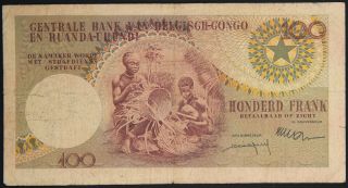 Belgian Congo: 100 Francs 1960 (P33b) - F 3