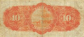 México / Tamaulipas 10 Pesos ND.  1914 S 430 Series H Circulated Check SS3 2
