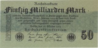 1923 50 Billion Mark Germany Currency Reichsbanknote German Banknote Note Bill