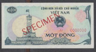 Vietnam 1 Dong Specimen Banknote P - 90s Nd 1985 Unc