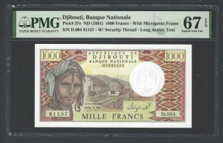 Djibouti 1000 Francs Nd (1991) P37e Uncirculated Grade 67
