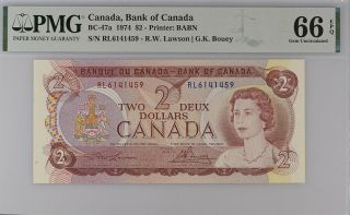 Canada 2 Dollars 1974 P 86 Lawson/bouey Gem Unc Pmg 66 Epq