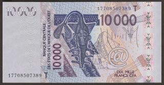 Gem Unc 2017 West African States 10000 Francs - Togo P - 818tq / B124tq