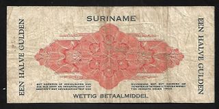 Suriname - 50 Centimes/1/2 Gulden Note - 1941 - P104b - FINE 2
