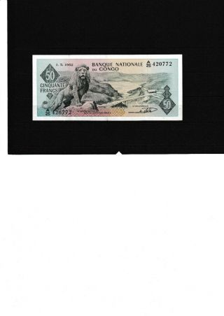 Congo Very Rare 50 Francs 1962 P - 5 Vf,  See Scan &40