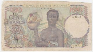 French West Africa P 40 - 100 Francs 1948 - Fine