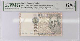 Italy 1000 Lire 1982 P 109 B Ciampi Speziali Gem Unc Pmg 68 Epq Top Pop
