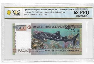 Djibouti/banque Centrale De Djibouti Pick 46a 2017 40 Francs Pcgs 68 Ppq