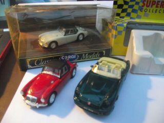 Two Corgi Mga Cars And Maisto Mg Rv8 Car