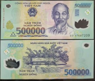 Vietnam 500,  000 500000 Dong Polymer Unc Banknote Note 2017 - P 124 / 02 Photo